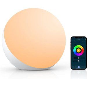 Smart Table Lamp, Dimmable Desk Lamp with App / Voice Control, LED RGB Color